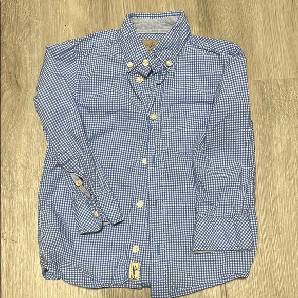 4/$30 H&M Blue Checkered Button-Up Shirt 3-4 - Picture 1 of 1